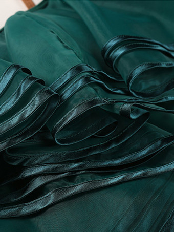 レディースダンスドレス フリル ラージスイングスカート リリカル社交ダンスコスチューム スパゲッティストラップダンスウェア