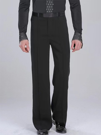 メンズ ラテンダンス 2ピース 長袖 水玉シャツと黒パンツ パフォーマンス ステージ衣装