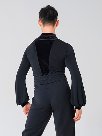 メンズ ラテンダンスシャツ ルンバ チャチャ サンバ ダンス競技用 パフォーマンスウェア