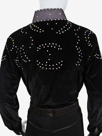 ボーイズラテンダンスTバックシャツベルベットダイヤモンドダンスウェア