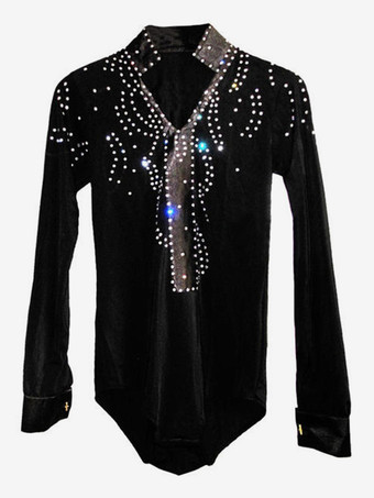 ボーイズラテンダンスTバックシャツベルベットダイヤモンドダンスウェア