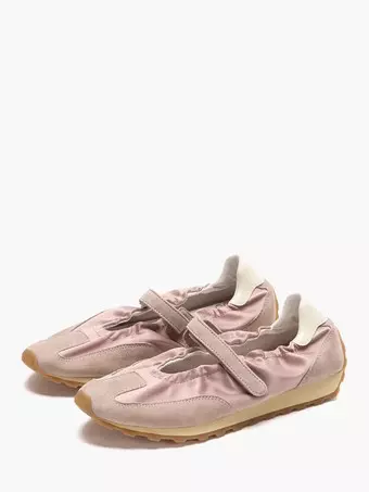 Pink Mary Jane Sneakers Round Toe Elastic Casual Shoes - Main Image