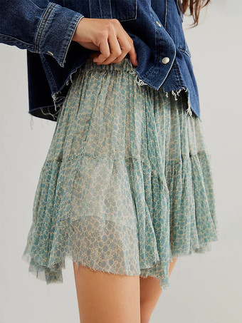 ハイウエストプリントイレギュラーミニスカート 2025