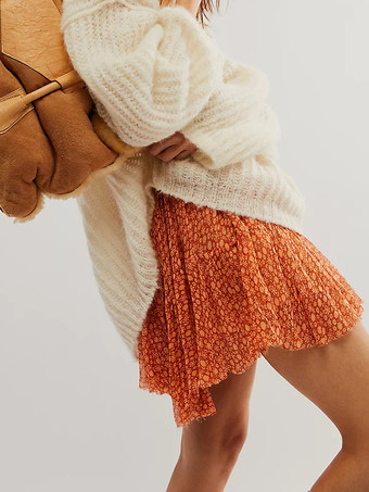 ハイウエストプリントイレギュラーミニスカート 2025