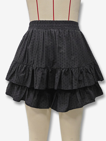 水玉模様のレイヤードミニスカート 2025