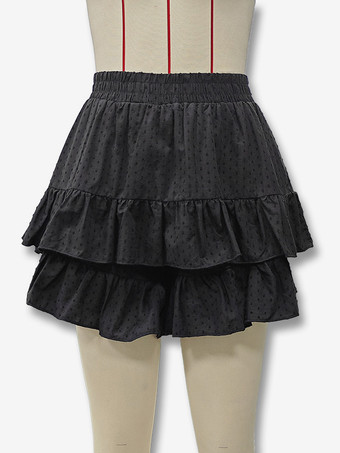 水玉模様のレイヤードミニスカート 2025