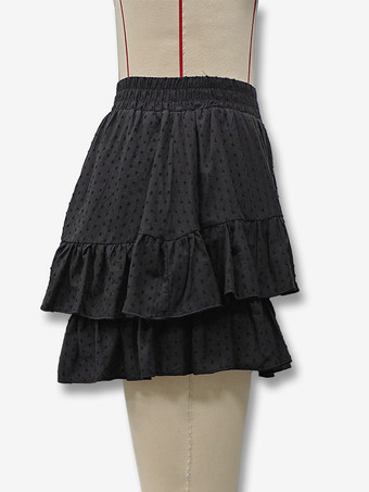 水玉模様のレイヤードミニスカート 2025