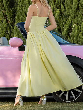 2025年レディース向けアシンメトリーヘムロングスリップパーティードレス