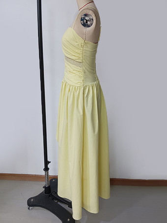 2025年レディース向けアシンメトリーヘムロングスリップパーティードレス