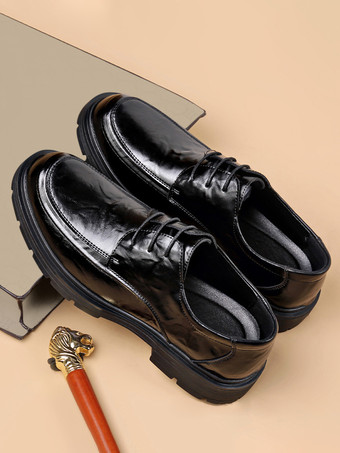 メンズドレスシューズ ラウンドトゥ プラットフォーム チャンキーダービー 英国デザイン ウェディングドレス フォーマル パーティーシューズ