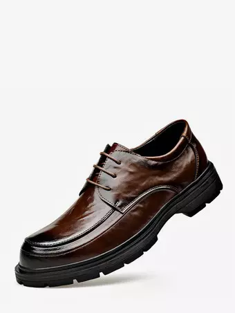 white christmas dresses Black Premium Chunky Sole Derby Shoes. – HolloMen