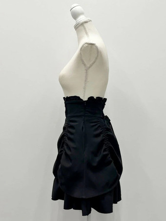 ロリータスカート バックルビームフリル レイヤード パフィースカート