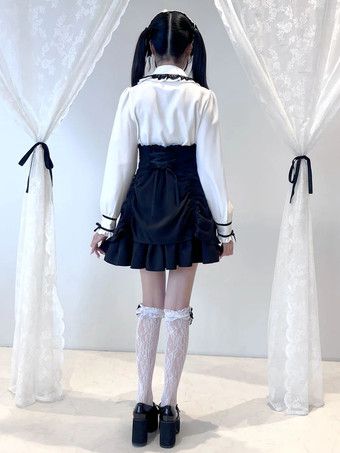 ロリータスカート バックルビームフリル レイヤード パフィースカート