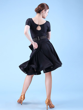 女性用ラテンダンスドレス ボリュームスカート ラテンパークパフォーマンスドレス