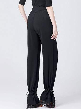 レディース ラテンダンス ボトムス ハイウエスト リボン ダンスパンツ