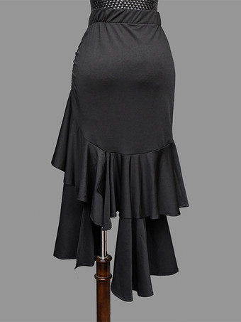 女性用ラテンダンススカート 不規則なプリーツスカート ラテンサンバダンスウェア サルサ