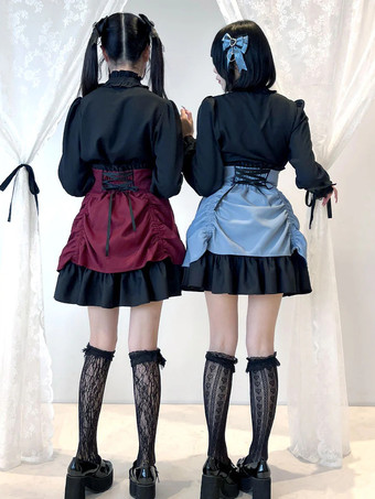 ロリータスカート バックルビームフリル レイヤード パフィースカート