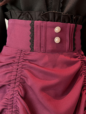 ロリータスカート バックルビームフリル レイヤード パフィースカート