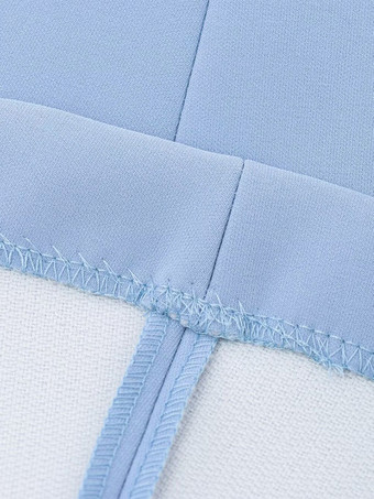 ライトブルーのVネックAラインミニドレス（レディース）2025