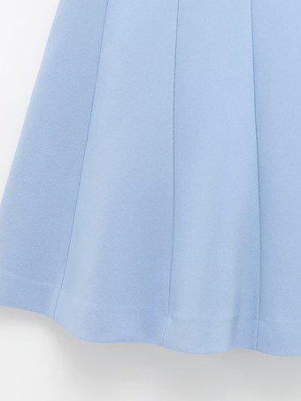 ライトブルーのVネックAラインミニドレス（レディース）2025