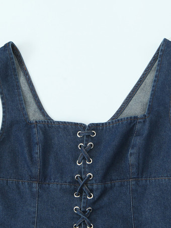 レースアップフロントデニムコルセットトップ（レディース）2025