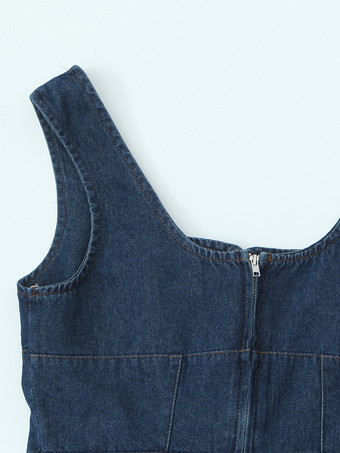 レースアップフロントデニムコルセットトップ（レディース）2025