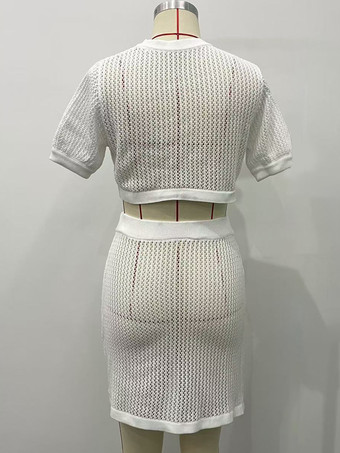 夏のツーピースコーデセット 半袖クロップトップとミニスカート 2025