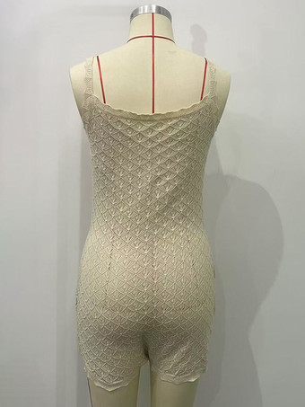 ノースリーブスクエアネックストラップロンパース 2025