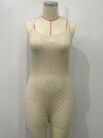 ノースリーブスクエアネックストラップロンパース 2025