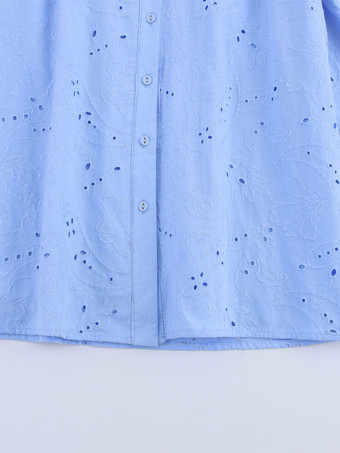 ベルト付きVネック長袖ミニドレス（ブルー）2025