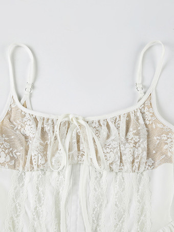 ホワイトレーストリムAラインミニドレス（レディース）2025