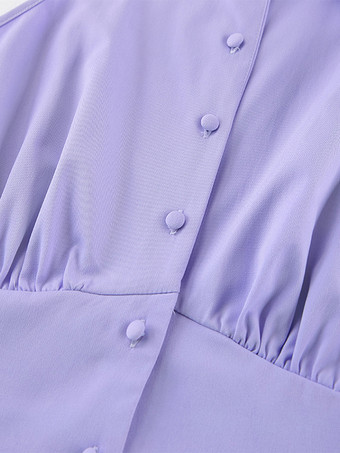 ノースリーブミディドレス ボタンダウンシャツカラー サマードレス レディース 2025