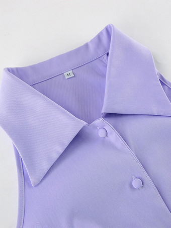 ノースリーブミディドレス ボタンダウンシャツカラー サマードレス レディース 2025