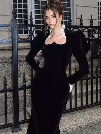 Abito Da Donna Autunno-primavera Abito Girocollo In Rete Trasparente - Foto 5