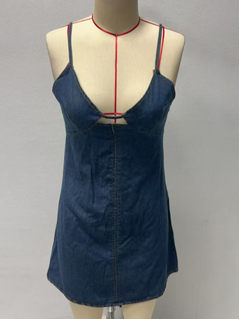 デニムカットアウトミニスリップドレス（レディース）2025