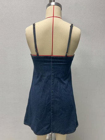 デニムカットアウトミニスリップドレス（レディース）2025