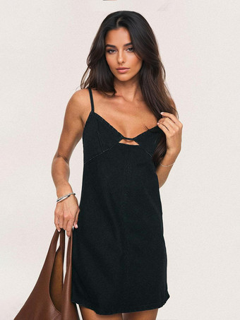 デニムカットアウトミニスリップドレス（レディース）2025