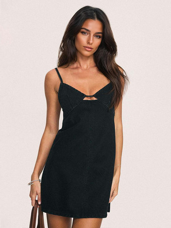 デニムカットアウトミニスリップドレス（レディース）2025