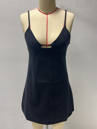 デニムカットアウトミニスリップドレス（レディース）2025