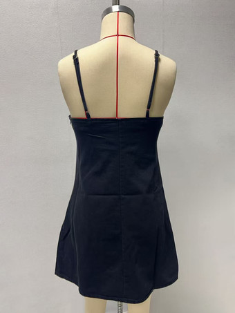 デニムカットアウトミニスリップドレス（レディース）2025