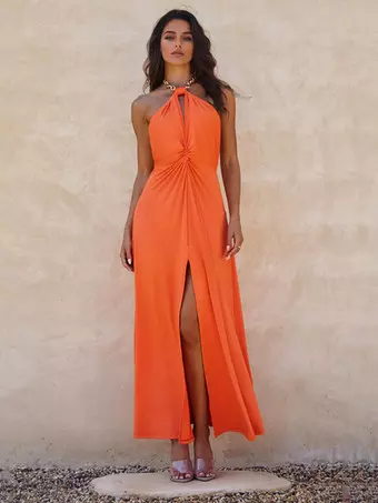 chinese dress ladies Sexy V Neck Lace Up Long Dress Women Autumn Long Sleeve Solid Color Casual Maxi  Dresses Elegant Ladies Party Female Vestidos