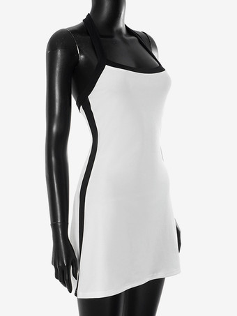 コントラストカラーのホルターネックミニドレス（レディース）2025