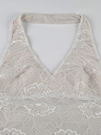 レースホルターネックボディコンミニドレス（レディース）2025