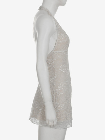 レースホルターネックボディコンミニドレス（レディース）2025