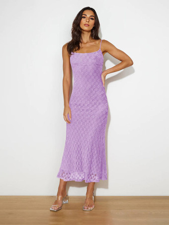 2025年夏向けレースミディストラップドレス