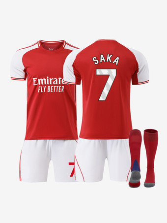 N.7Maglia da calcio 25/26 Home Club n. 7 Saka n. 41 Rice set da 3 pezzi per adulti e bambini