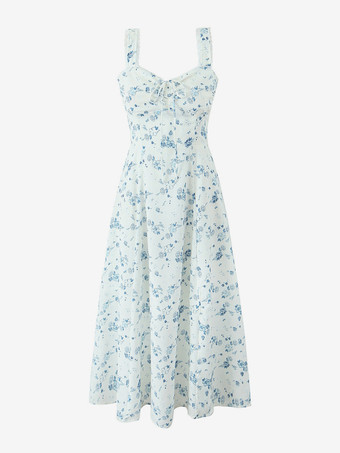 ハイスリット入りフローラルプリントミディドレス 2025