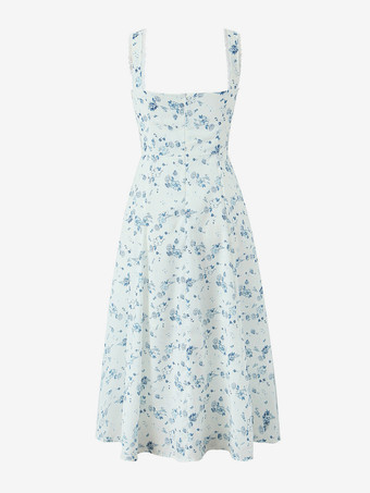 ハイスリット入りフローラルプリントミディドレス 2025