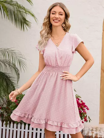 fuchsia pink quince dress Misshow Fuchsia Ball Gown Off-Shoulder Sleeveless Quinceanera Dress with Beaded Appliques & Lace-Up Corset for Sweet 16 & Birthday Parties main image 0