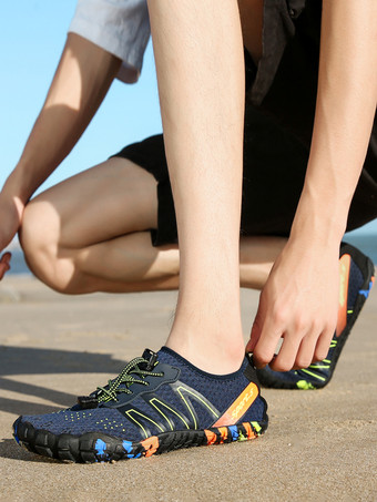 ブルー ユニセックスビーチシューズアウトドア速乾滑り止めウォーターシューズ夏軽量ソフトアクアスイムシューズ